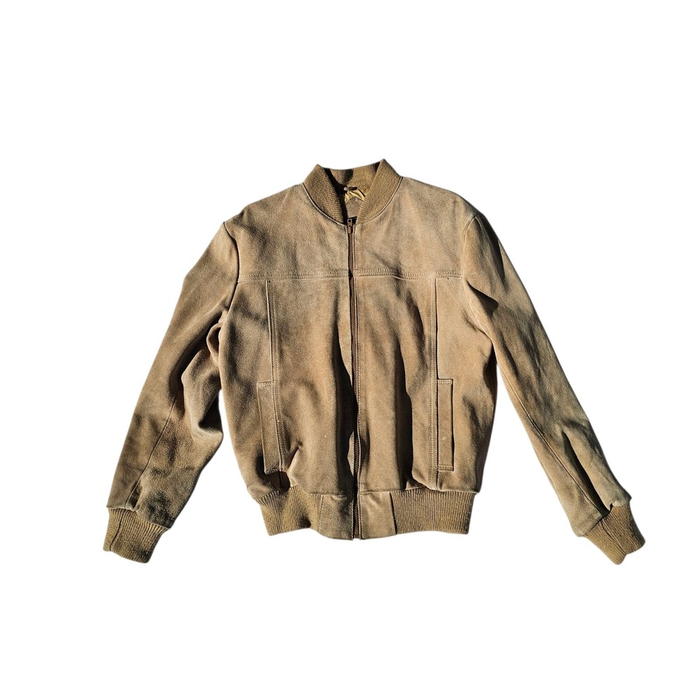 Vintage Men's Size M In Crowd Split Cowhide Leather Varsity Jacket W Pockets‎